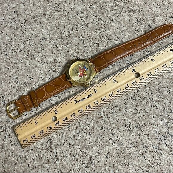 Vintage Yosemite Sam Armitron Musical Quartz Watch Tan Crocodile Print Band - Picture 13 of 13